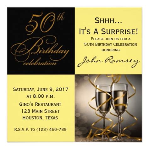 Free Surprise 50th Birthday Party Invitations Templates Download