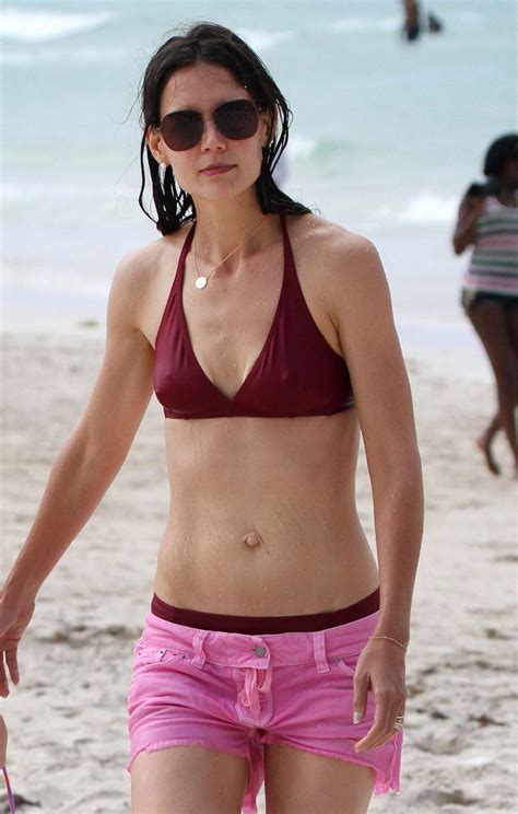 Katie Holmes In Bikini Top On The Beach In Miami Hawtcelebs