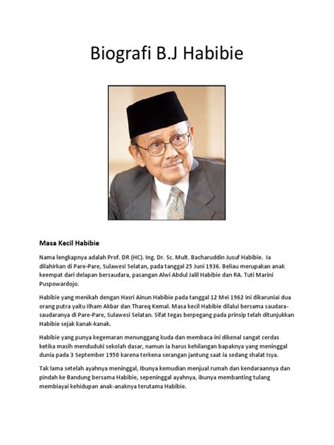 Contoh Biografi Bj Habibie 57 Koleksi Gambar