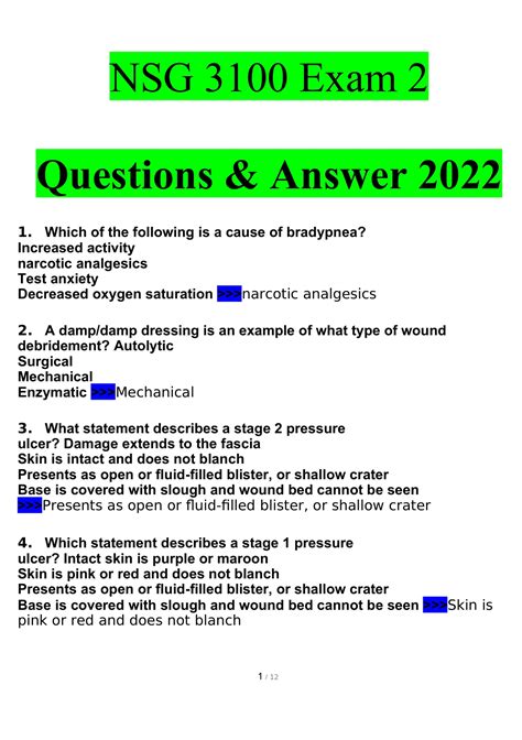 NSG 3100 Exam 2 Questions And Answers 2022 Verified Answers NSG