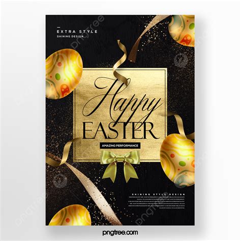 Golden High End Fashion Easter Festival Theme Poster Template Download