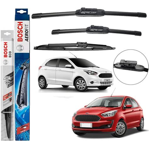 KIT Palheta Limpador Parabrisa Bosch Ford Ka Hatch 2014 2015 2016 2017