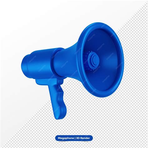 Premium Psd 3d Rendering Of Blue Megaphone