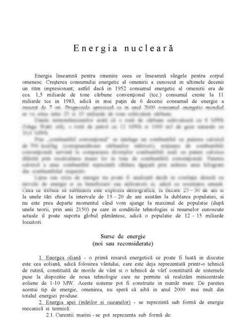 Referat Energia Nucleară Energia Oliana Energia Apei Mărilor și Oceanelor Energia Geotermică