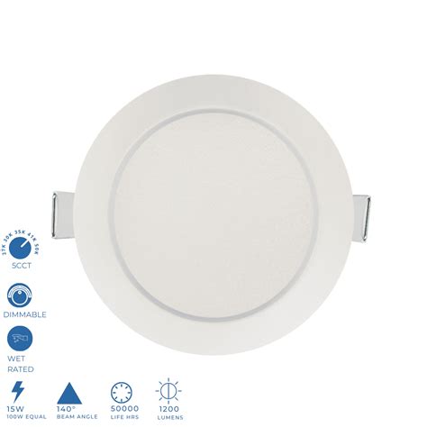 Perlglow Inch Slim Round White Downlight Luminaire Fire Rated Wafer