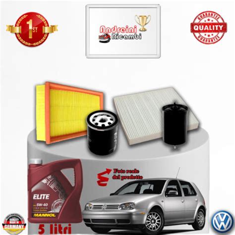 KIT TAGLIANDO FILTRI OLIO VW GOLF IV 1 8 20V TURBO GTI 110KW DAL 1999