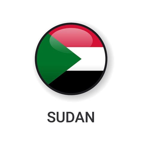 Premium Vector Realistic Round Sudan Flag Icon Vector Isolated On