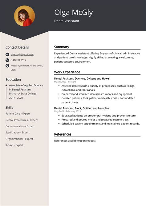 Dental Assistant CV Example For 2023 Skills Templates