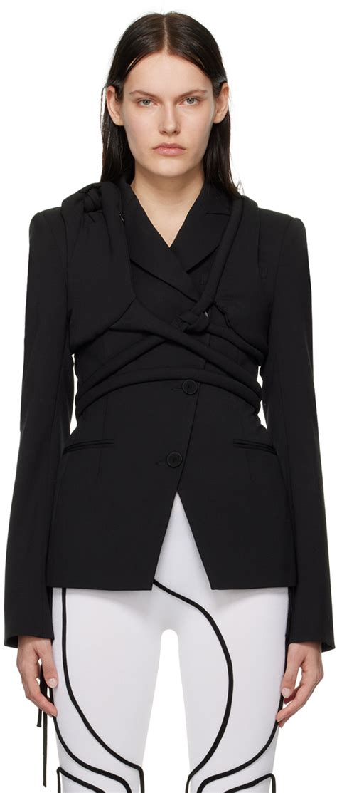 Black Harness Blazer by Ottolinger on Sale