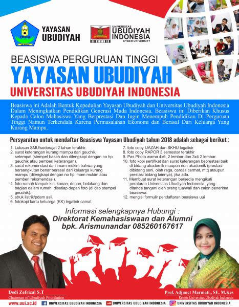 Penerimaan Beasiswa Zakat Beasiswa Prestasi Yayasan Ubudiyah