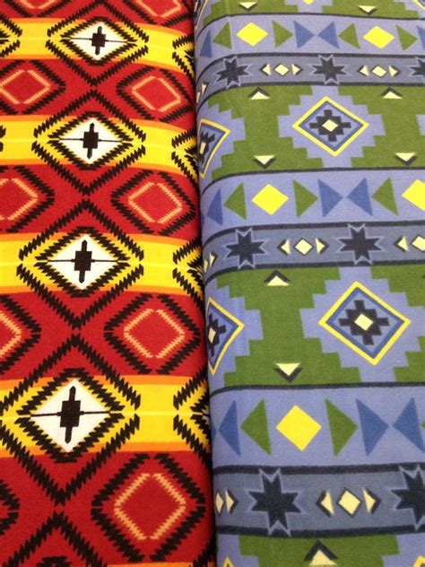 Geometric Southwest Aztec Flannel Fabric Wild West Native American