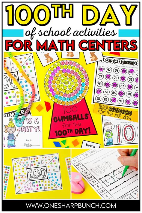 100th Day Math Activities - One Sharp Bunch