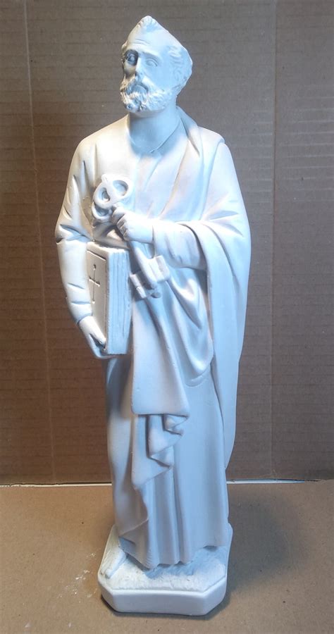 Imagem S O Pedro Escultura Em Gesso Cru Santo S O Pedro Elo