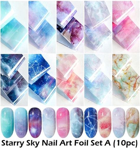 Starry Sky Nail Art Transfer Foils Patterns Manicure Decor Decoration