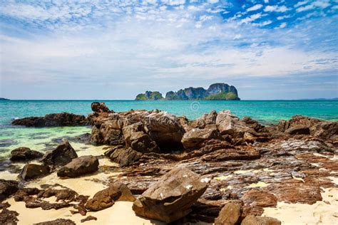 Phi Phi Ley Island View From Long Beach Stock Image Image Of Exotic
