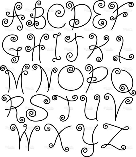 Doodle Font Letters Capital Alphabet Text Hand Lettering Alphabet