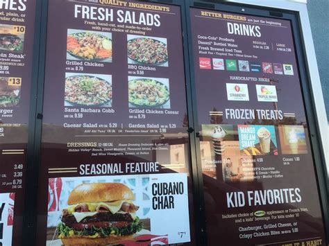 Menu At The Habit Burger Grill Drive Thru Restaurant Visalia