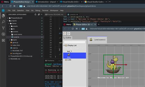 Tutorial Game Development Env In The Cloud With Phaser Editor 2D