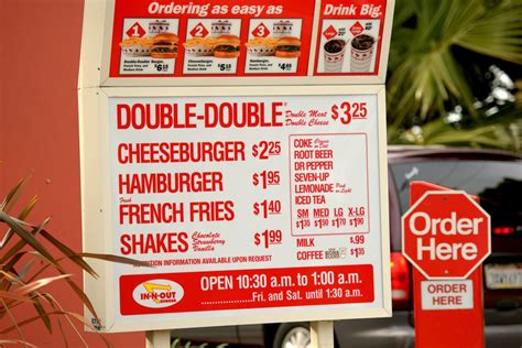 In And Out Burger California Menu - Burger Poster