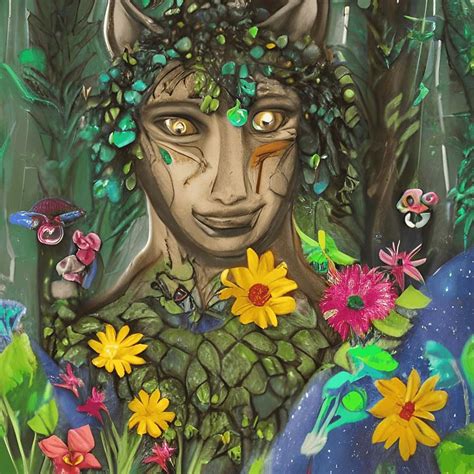 Deer Woman Garden Flowers Digital Art By Laura Greenlee Fine Art America