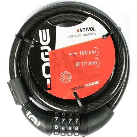 Antivol Spiral Code Cm Noir Pour V Lo Loisir Adulte Mixte