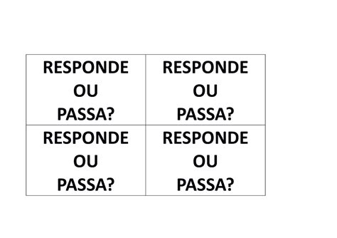 Passa Ou Repassa Atividades L Dicas Responde Ou Passa Responde Ou