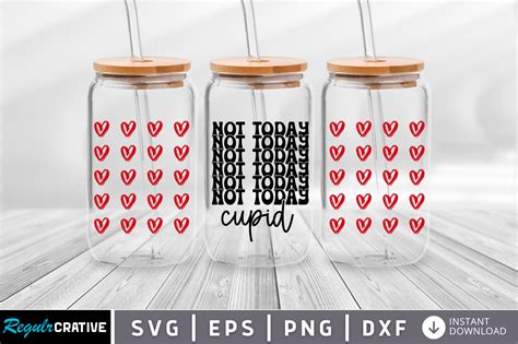 Not Today Cupid 16 Oz Libbey Glass Graphic By Regulrcrative · Creative Fabrica