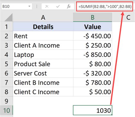 How To Sum Only Positive Or Negative Numbers In Excel Easy Formula