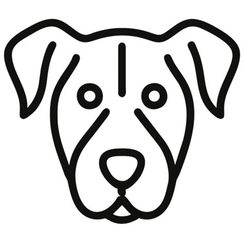 Contorno Del Icono De La Cara Del Perro Vector Premium