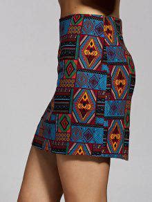 Off Packet Buttocks Ethnic Skirt In Blue Zaful