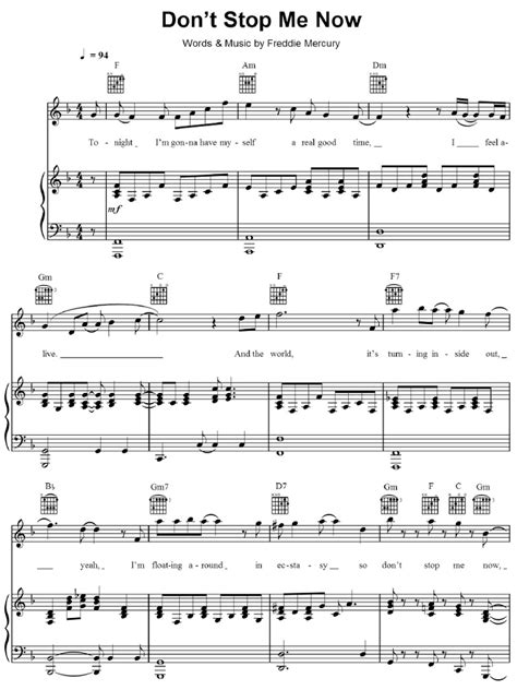 Dont Stop Me Now Sheet Music Queen Pdf