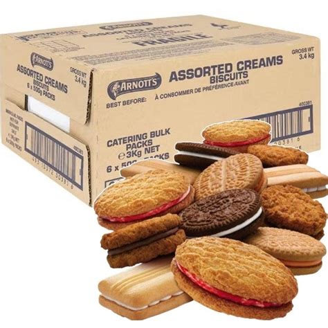 Arnotts Biscuits Assorted Creams 6x500g 3kg Carton Bulk Box BIG W