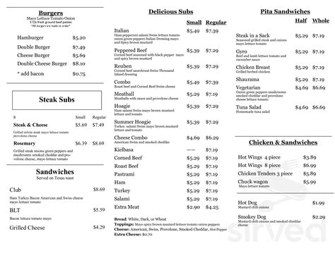 Billys Time Out Deli Menus In Oak Ridge Tennessee United States