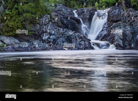 Dam Fed Silver Falls In Thunder Bay Stock Photo Alamy