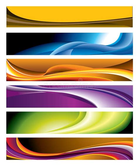 Colorful Horizontal Banner Collection Stock Vector Illustration Of