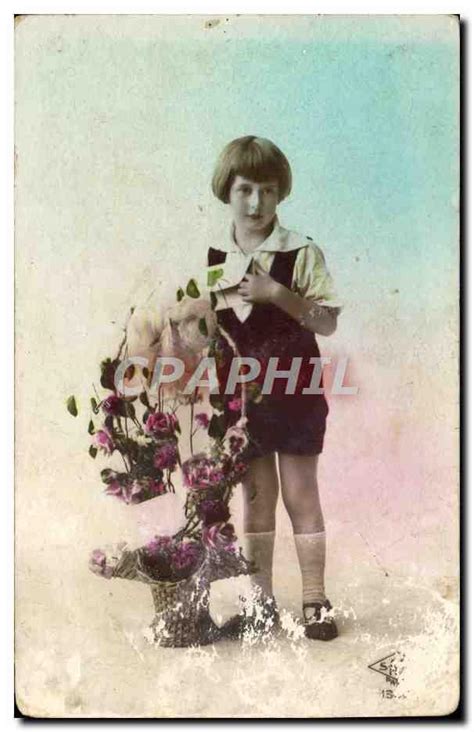 Carte Postale Ancienne Fantaisie Enfant Manuskript Papierantiquität