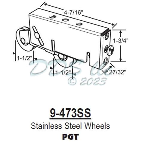 Pgt Tandem Patio Door Roller 9 473ss Window And Door Parts