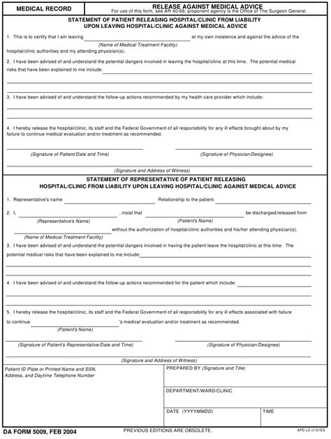 Department Of Defense Medical Records Release Form