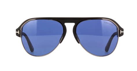 Tom Ford Marshall Ft 0929 Matte Black And Ruthenium Blue 02v