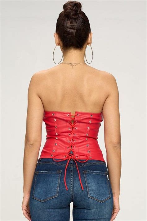 Faux Leather Bustier Top En 2024