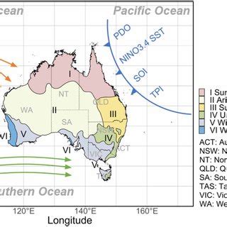 Map Of Climate Zones Of Australia And Influential Large Scale Climate