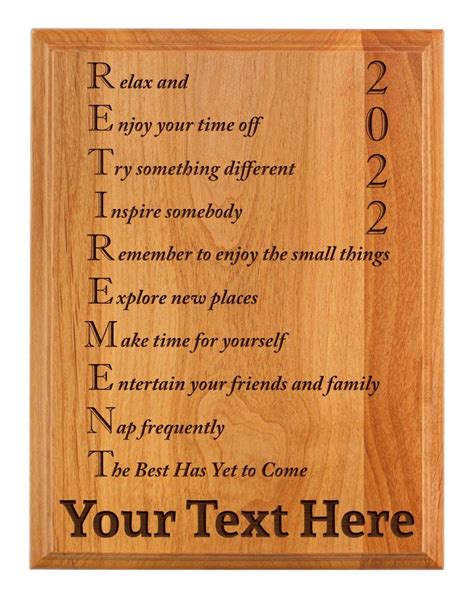 Personalized Retirement Plaque 2022 Custom Name Acrostic Poem