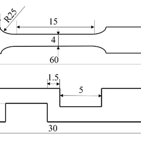 Schematic Diagram Of A Tensile Specimen B Tensile Shear Specimen Download Scientific Diagram