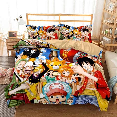 New Anime One Piece Bed Bedding Set Twin Full Queen King Size 3d Luffy Zoro Sanji Nami Graphic