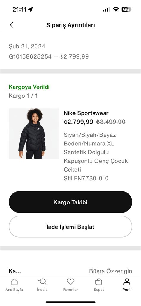 Nike Sitesinden Ald M R N M Teslim Edilmedi Ikayetvar