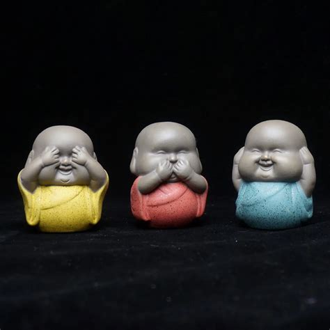 Fat Monk Statue Ceramic Ornaments Buddha Pet Home Decor Porcelain ...