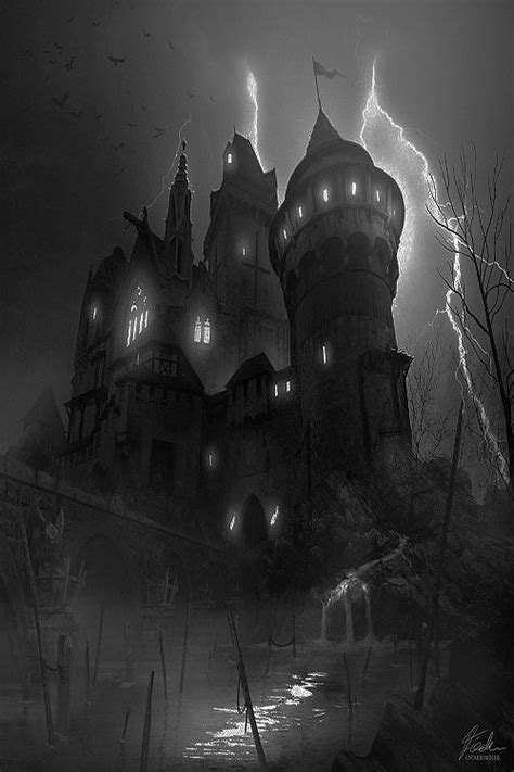 Whitechapel Fantasy Landscape Vampire Castle Dark Art Illustrations