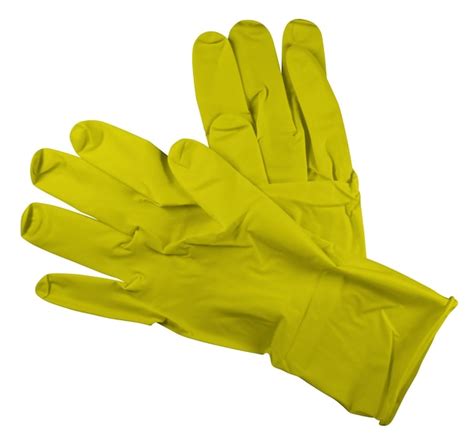 Premium Photo Pair Of Yellow Medical Rubber Gloves