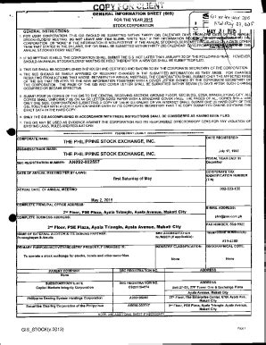 Fillable Online General Information Sheet Gis Fax Email Print Pdffiller