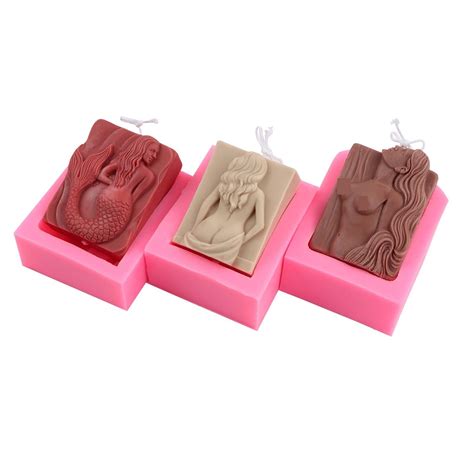 Mermaid Silicone Soap Making Mold Naked Girl Candle Handmade Craft Soap